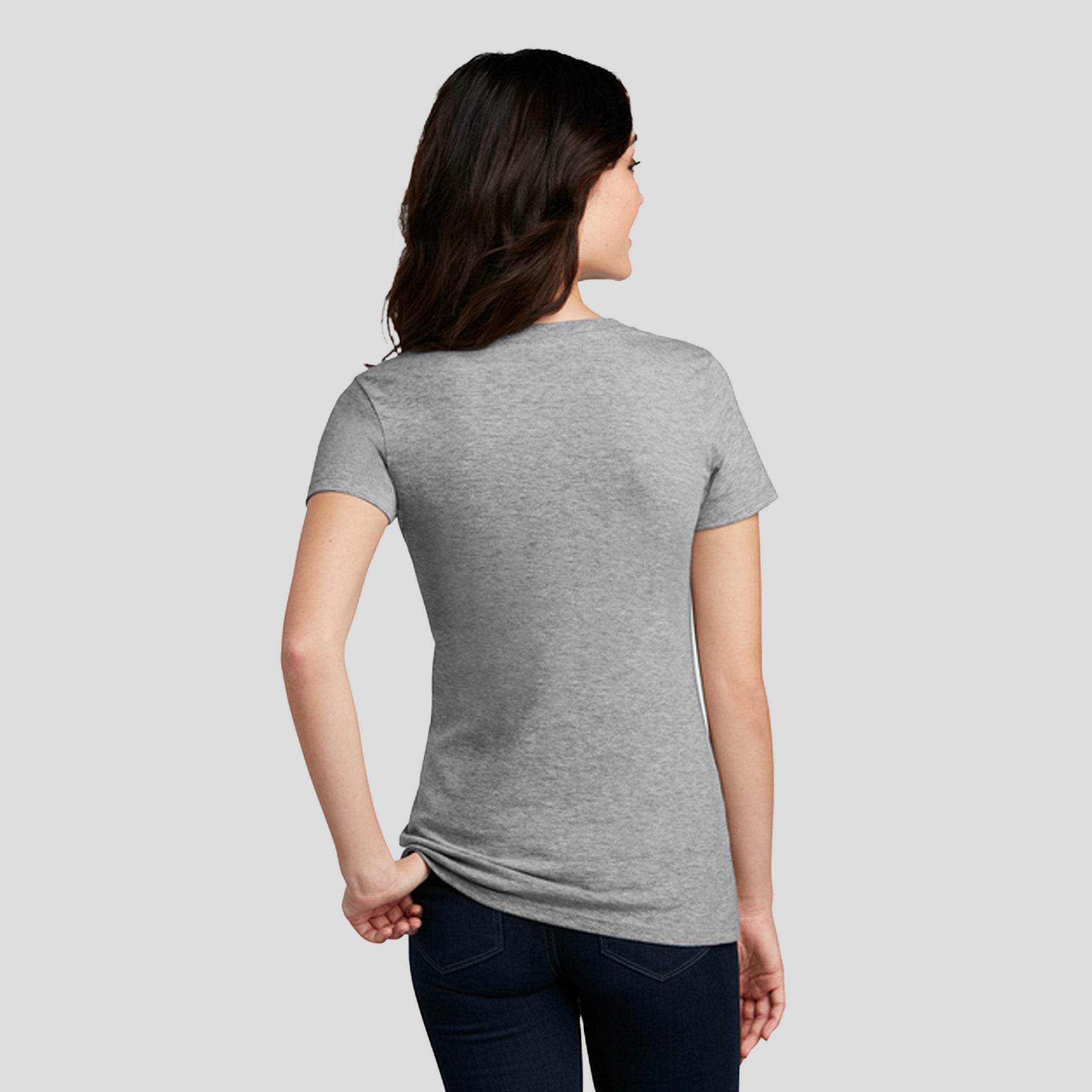 Women’s Perfect Blend® CVC V-Neck Tee | Light Heather Grey