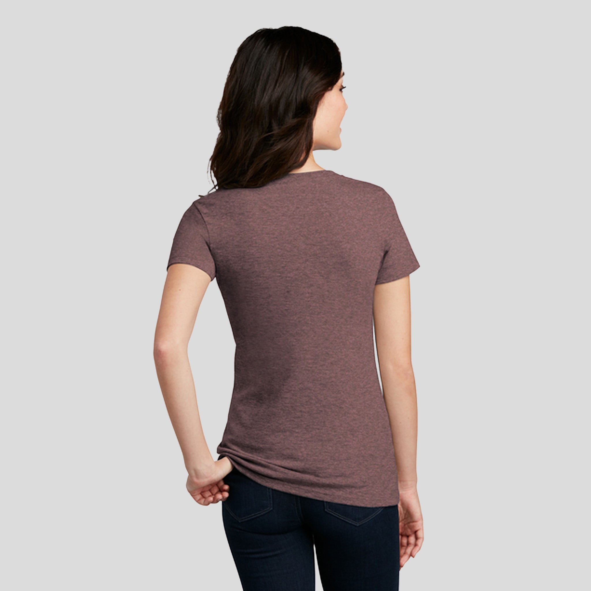 Women’s Perfect Blend® CVC V-Neck Tee | Rose Fleck