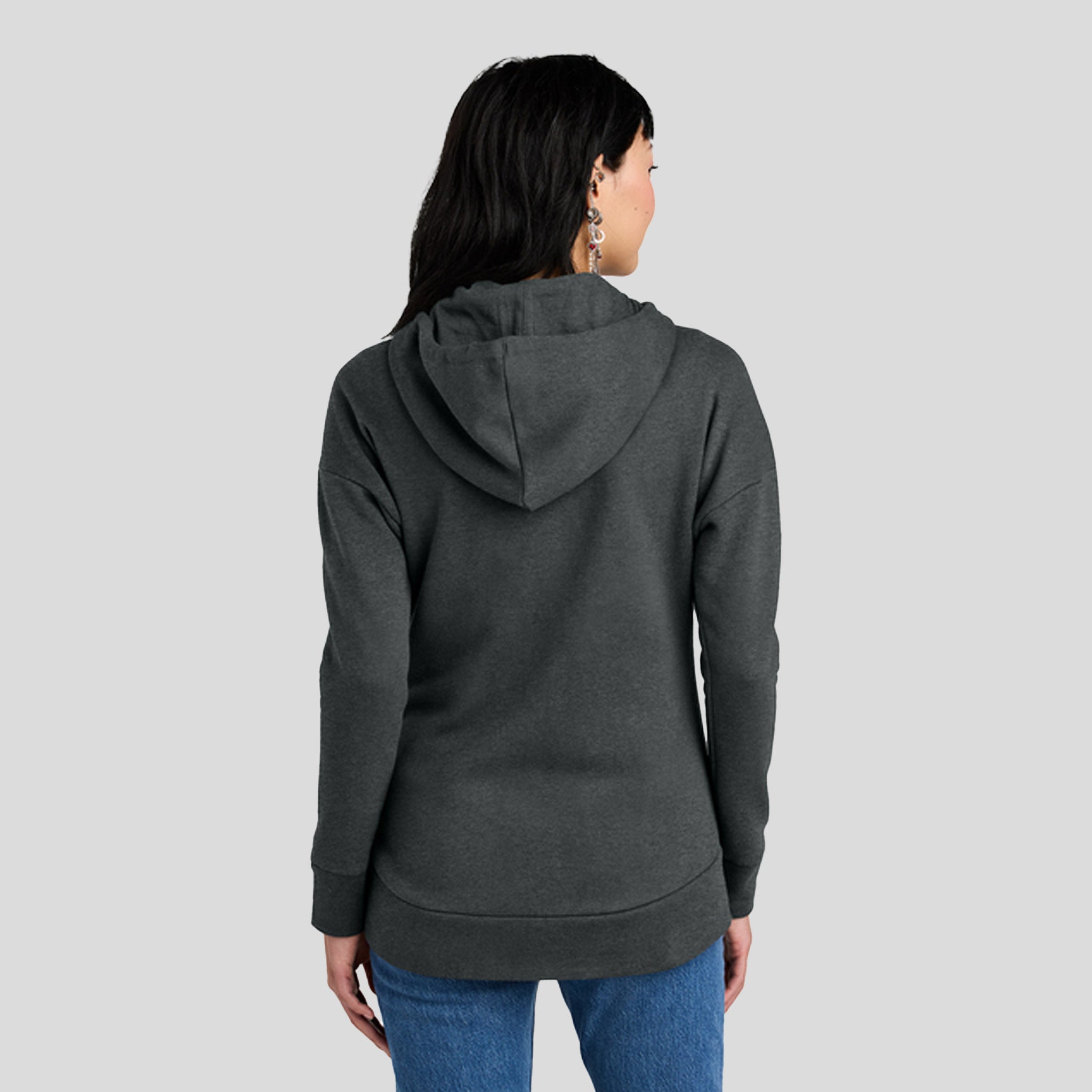 Women’s Perfect Weight® Fleece Drop Shoulder Full-Zip Hoodie | Heathered Charcoal