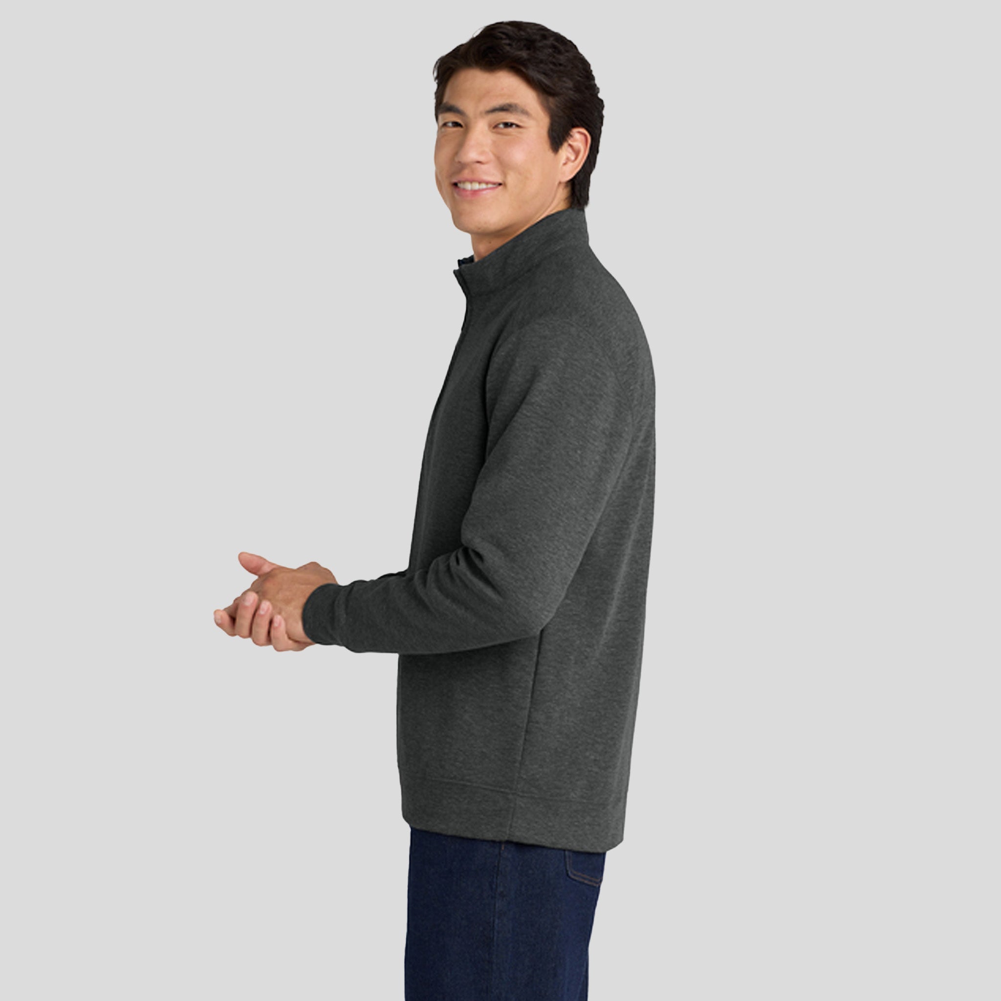 Interlock 1/4-Zip | Charcoal Heather/Medium Heather Grey