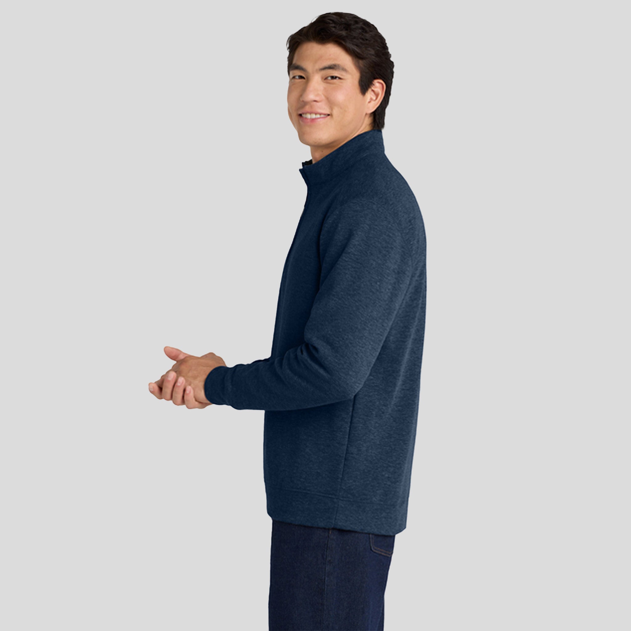 Interlock 1/4-Zip | Estate Blue Heather/Charcoal Heather