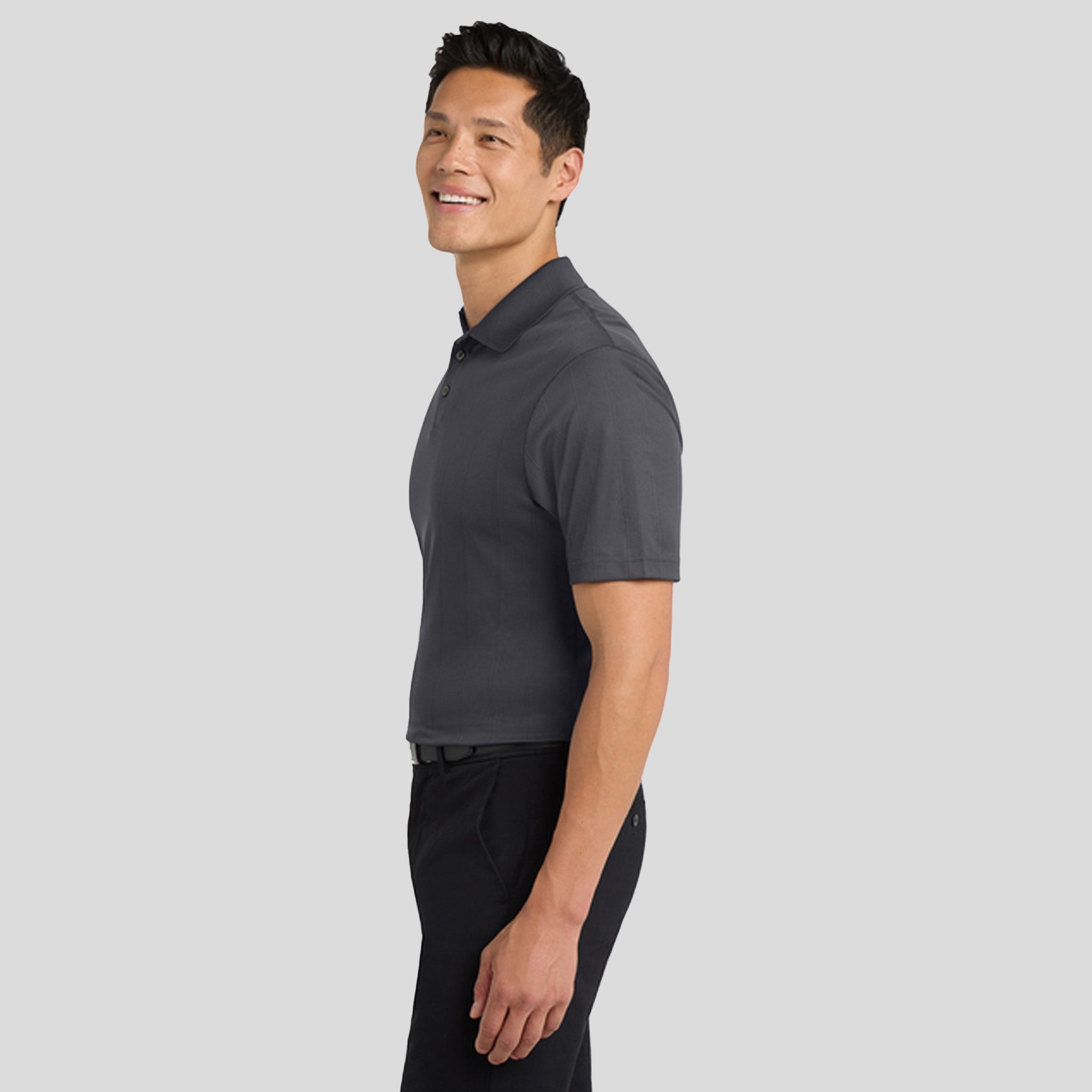 Performance Fine Jacquard Polo | Grey Smoke