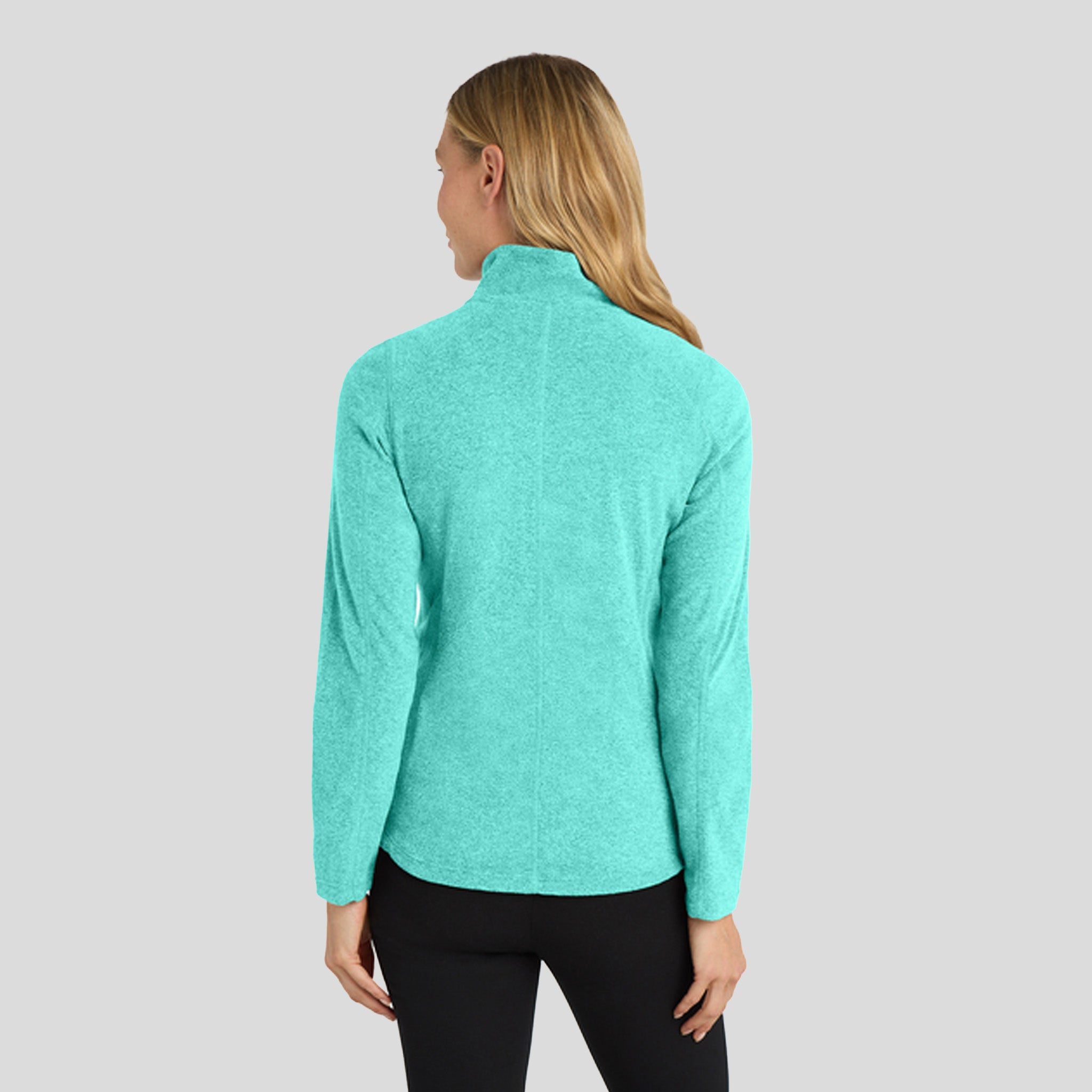 Women's Heather Microfleece Full-Zip Jacket | Aqua Green Heather