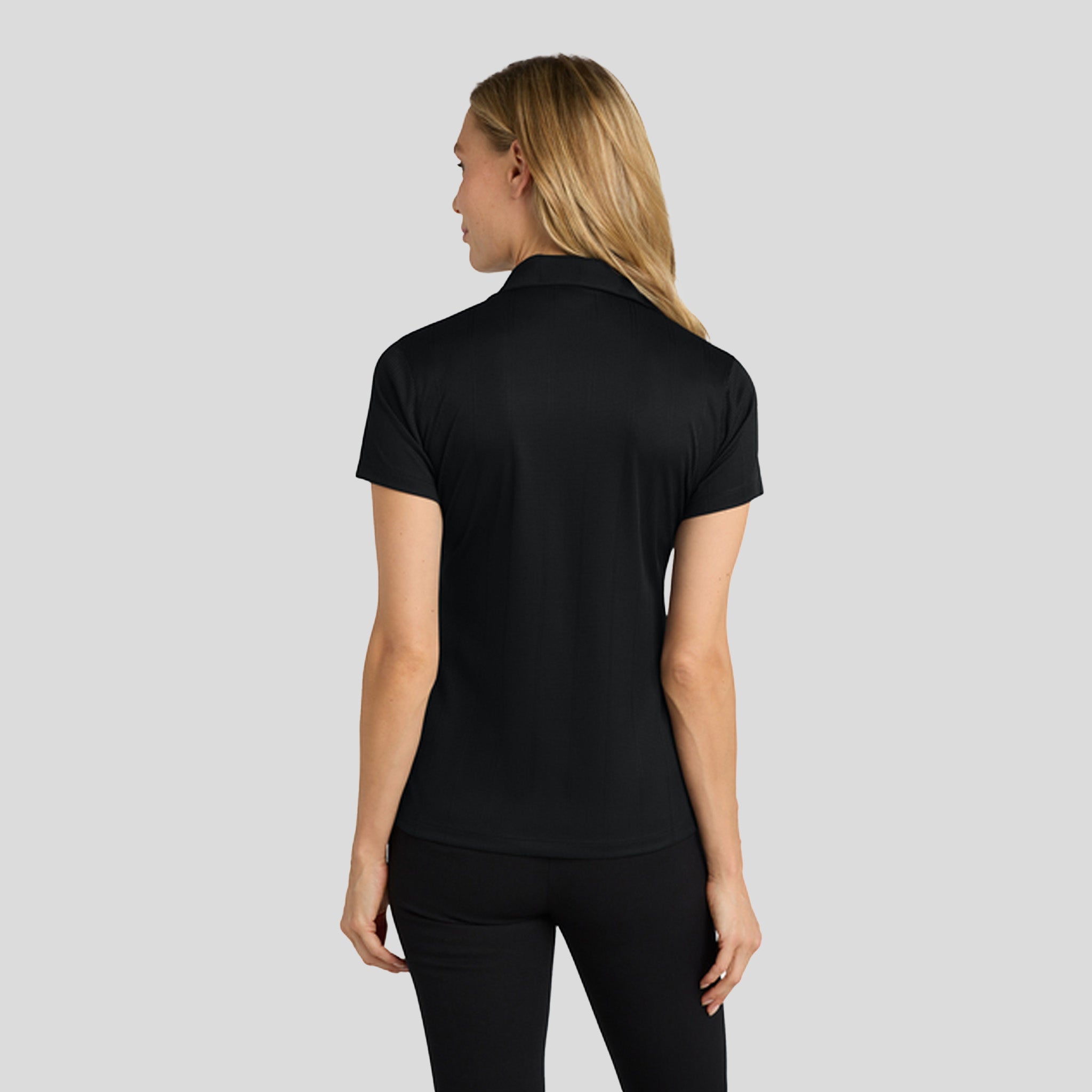 Women's Performance Fine Jacquard Polo | Black