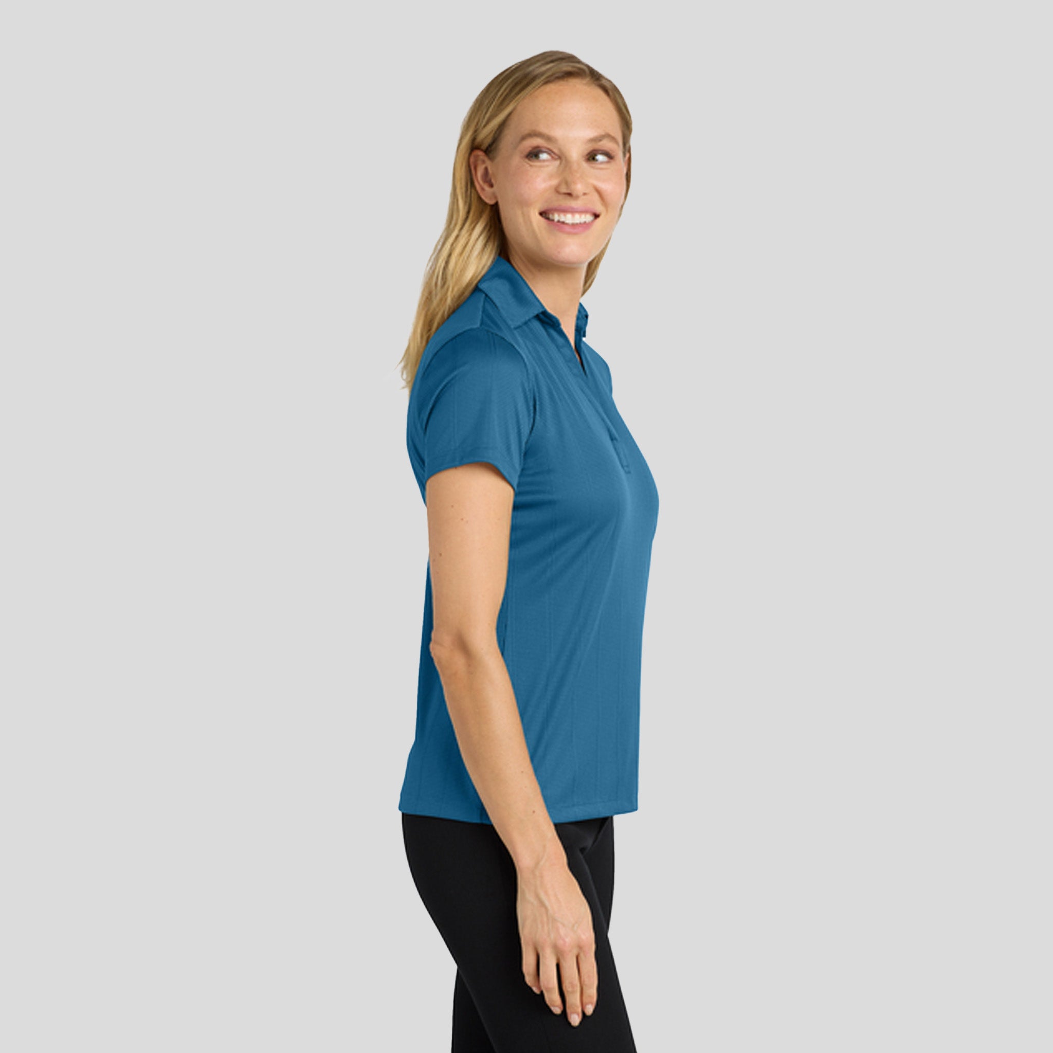 Women's Performance Fine Jacquard Polo | Ocean Blue