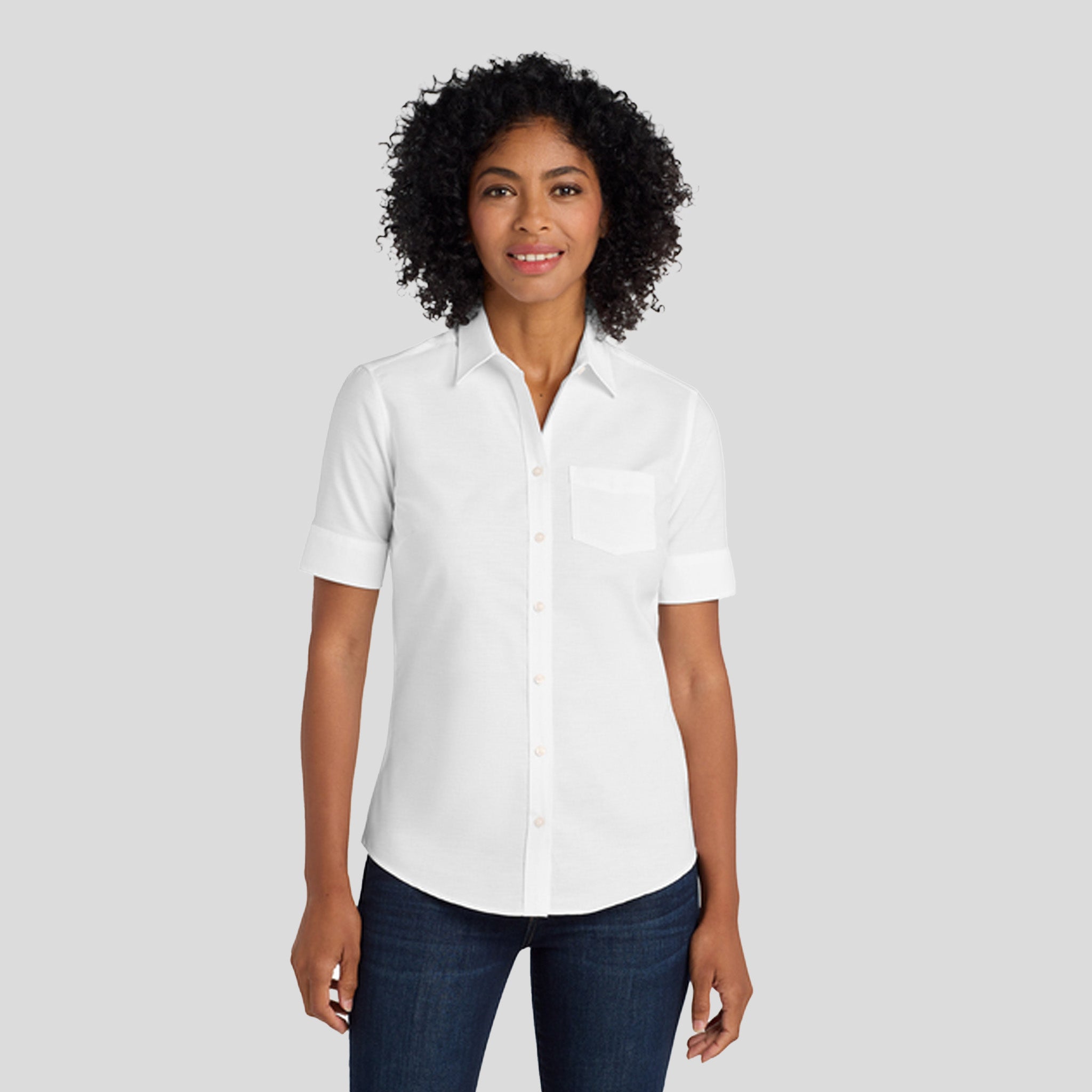 Women's Short Sleeve SuperPro™ Oxford Shirt | White