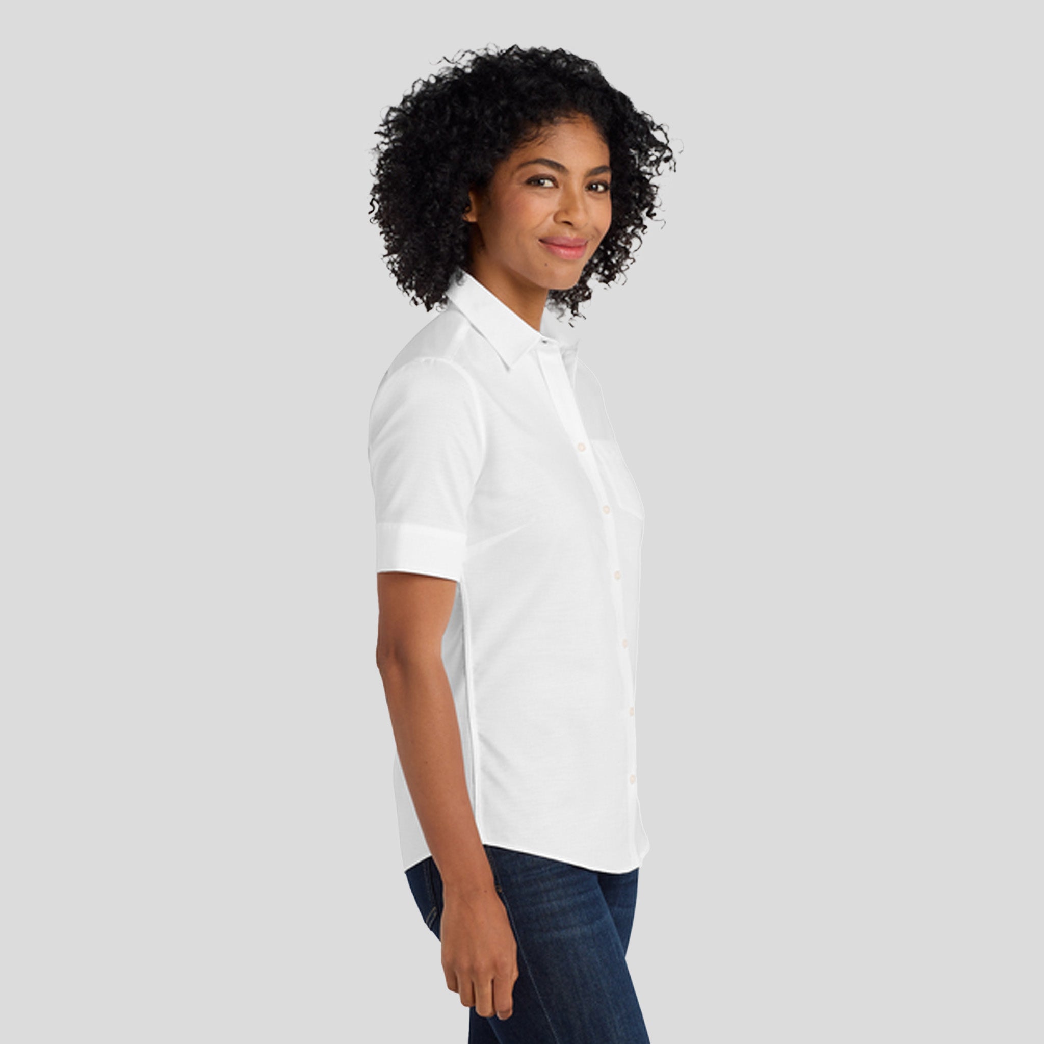 Women's Short Sleeve SuperPro™ Oxford Shirt | White