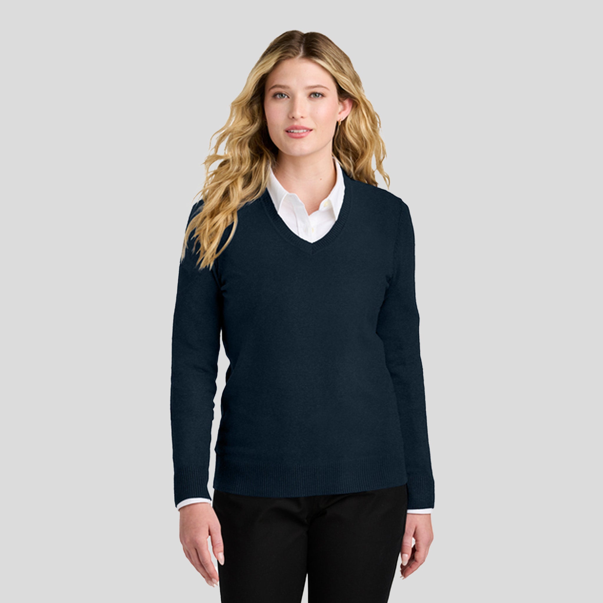 Women’s Easy Care V-Neck Sweater | River Blue Navy