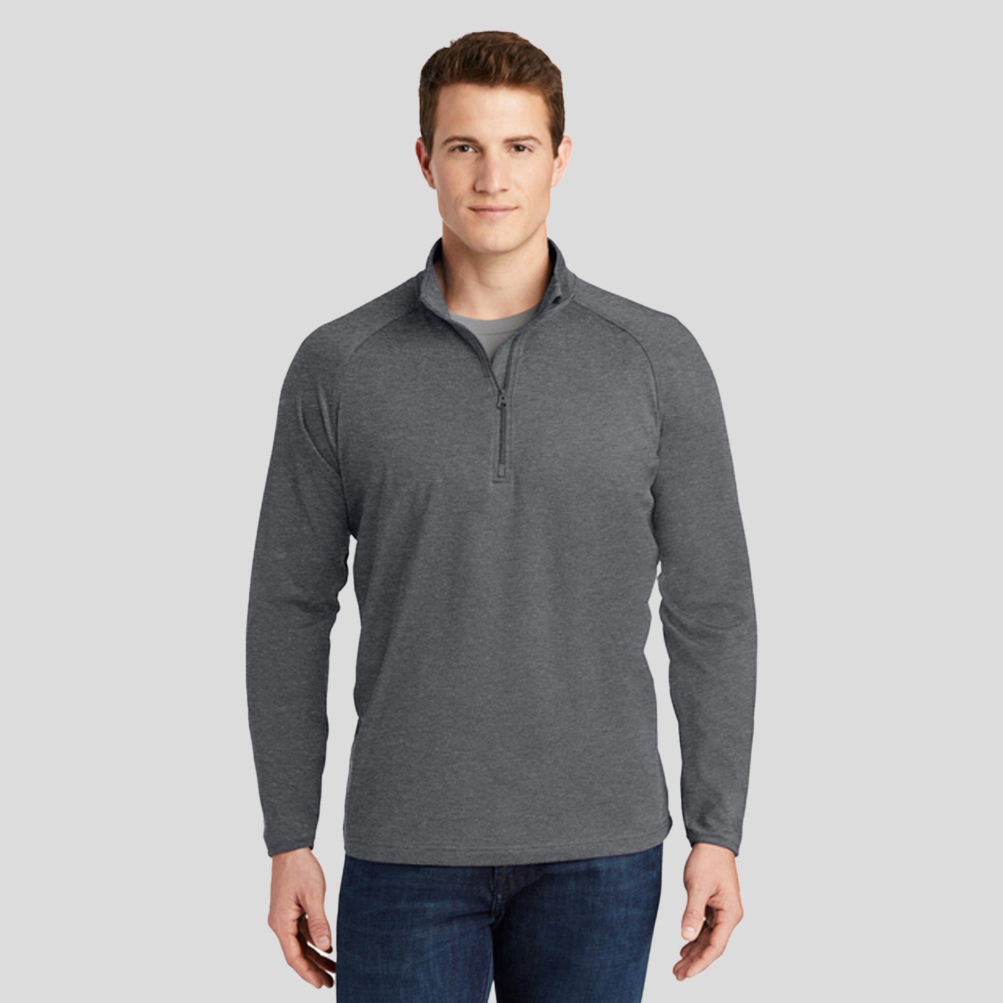 Sport-Wick® Stretch 1/4-Zip Pullover | Charcoal Grey Heather