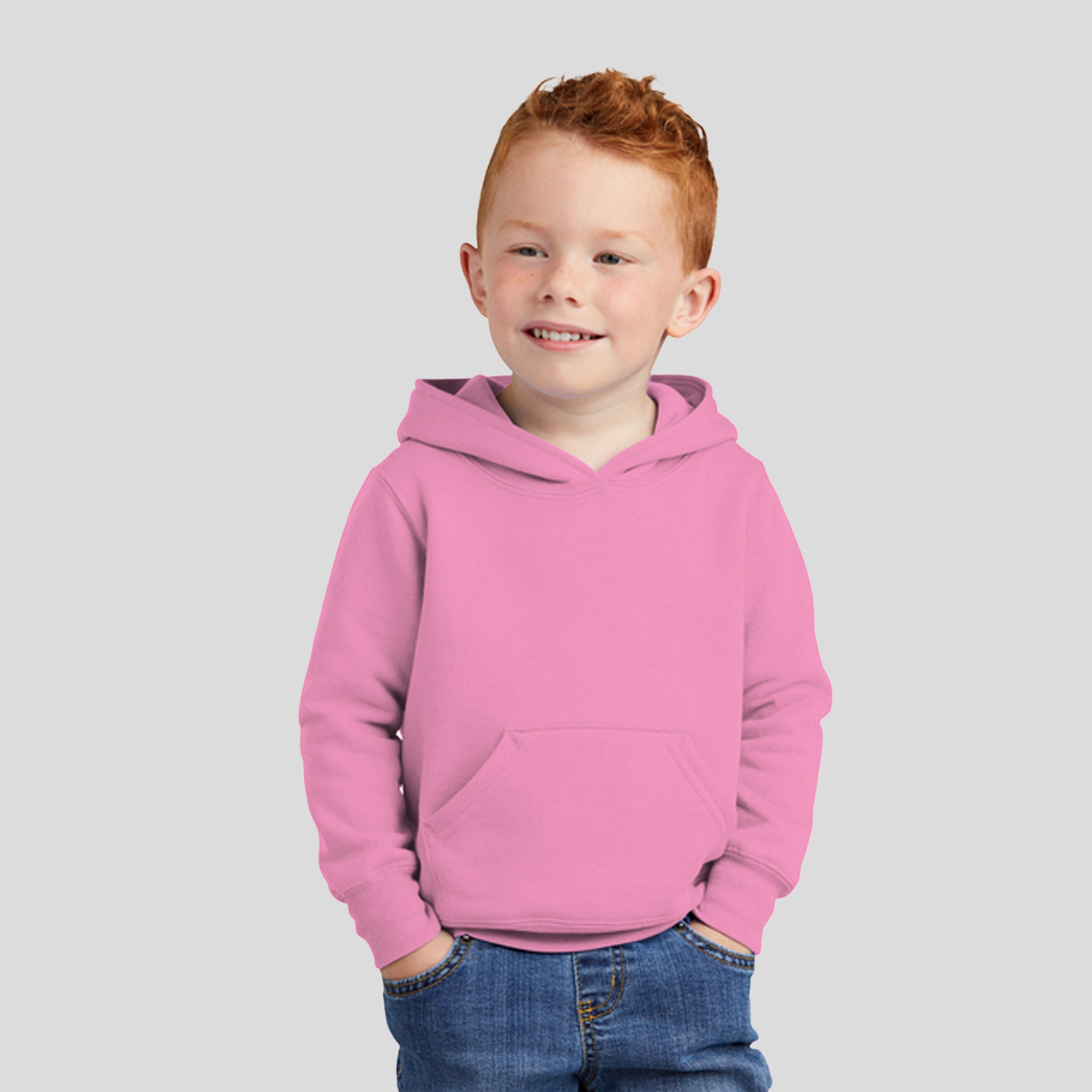 Toddler Core Fleece Pullover Hooded Sweatshirt | Candy Pink