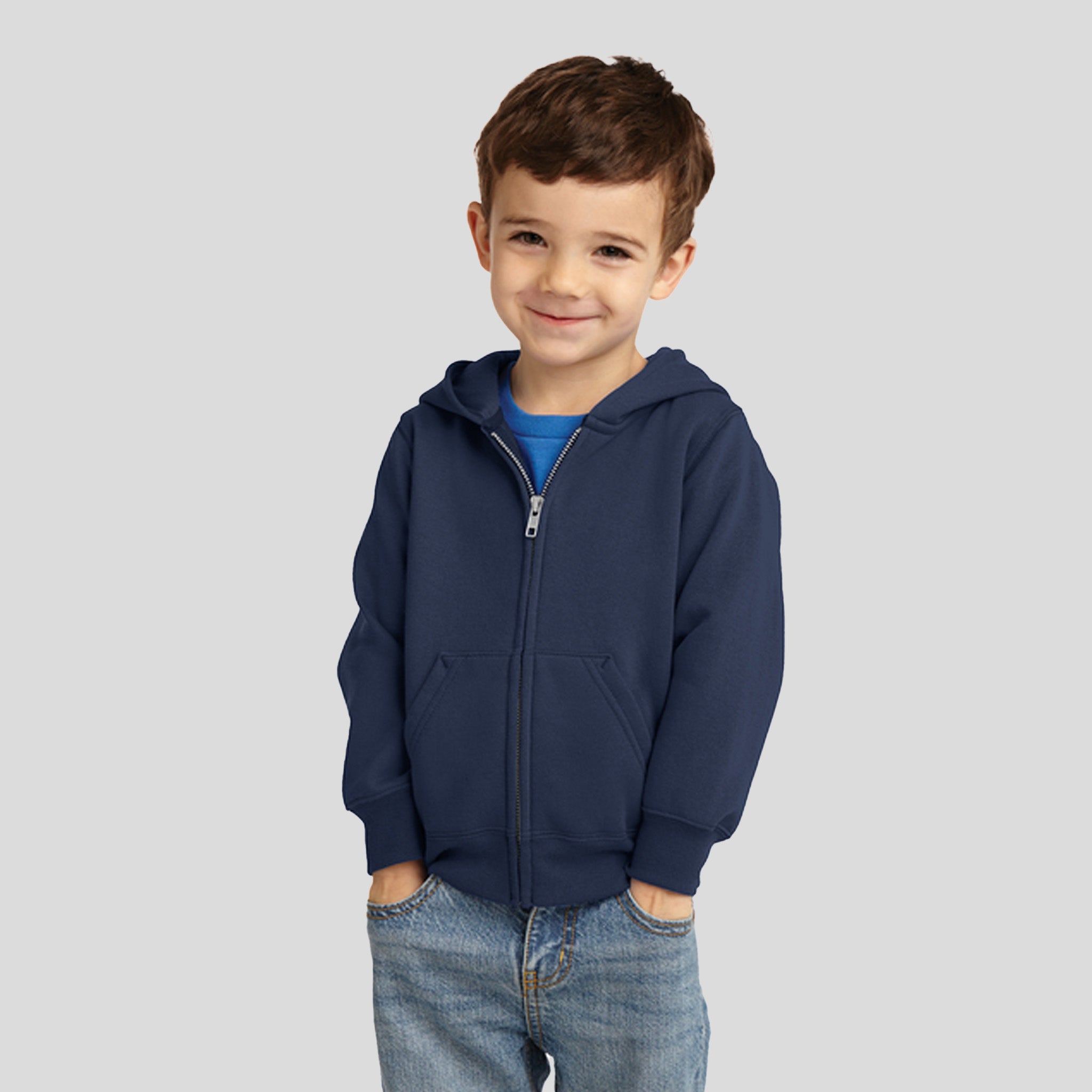 Toddler Core Fleece Full-Zip Hooded Sweatshirt | Navy